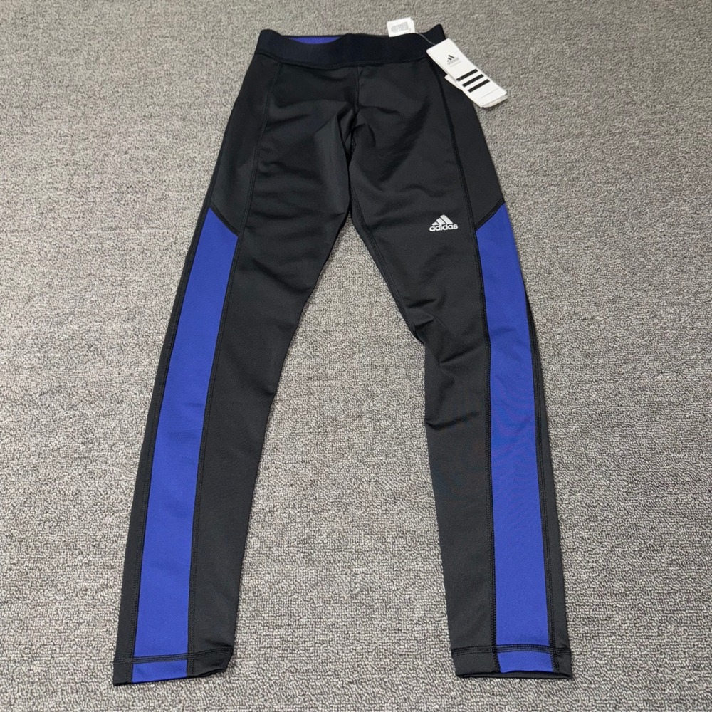 Adidas Techfit Climalite Compression Leggings Womens XS Black Indigo Gorpcore - Picture 1 of 6